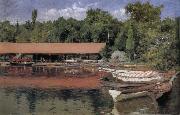 William Merritt Chase The boat in the lake oil painting artist